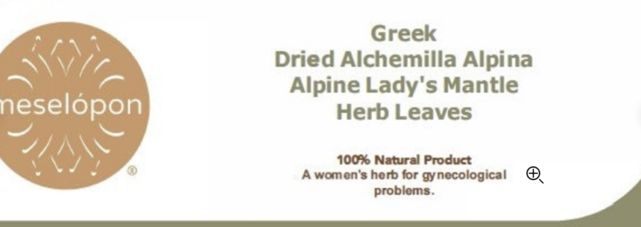 Dried Alchemilla Alpina, Alpine Lady's Mantle Herb Leaves Label