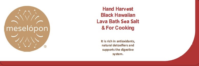 Black Hawaiian Lava Bath Sea Salt & For Cooking Label