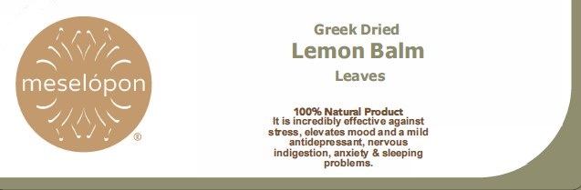 Dried Lemon Balm Herb Leaves Label