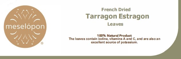 Dried Tarragon, Estragon Herb Leaves Label