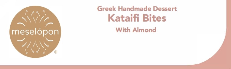Handmade Kataifi Shredded Phyllo Pastry, Kadayif Dough Dessert Sweet Bites With Almond, Label