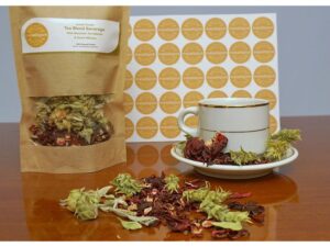 Greek Mountain Tea Sideritis Ironwort Hibiscus Tea Flowers Blossoms, Herbal Loose Leaf Tea Blend Decaf Tea Beverage