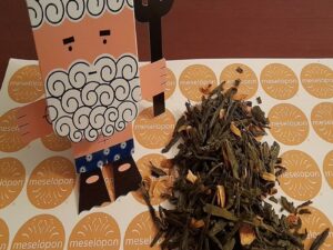Poseidon Tea Blend Loose Leaf With Green Tea Sugar Free, Cinnamon, Apple, Peel & Orange Blossom, Flower Tea Fruit