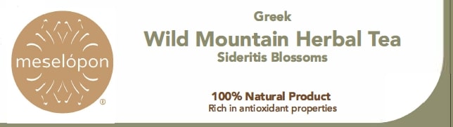 Wild Herbal Loose Leaf Decaf Mountain Tea Sideritis Ironwort Blossoms, Label